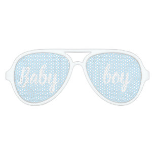 Lunettes De Fête Aviateur Bébé garçon bleu clair Baby Shower révélation du s