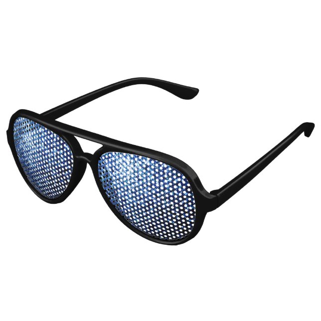 Lunettes De Fête Aviateur Bleu foncé brillant faux parties scintillant scint (Angle)
