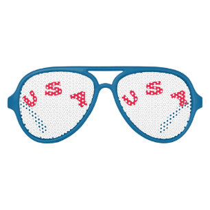 Lunettes De Fête Aviateur Bleu rouge Aviator, Tons blancs