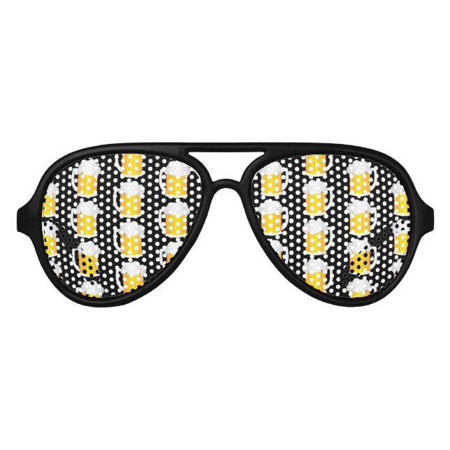 Lunettes De Fête Aviateur Boules de bière pintes de bière (Devant)