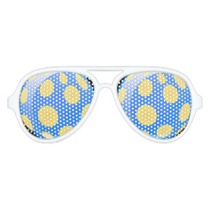 Lunettes De Fête Aviateur Boules Jaunes Sur Arrière - plan Bleu