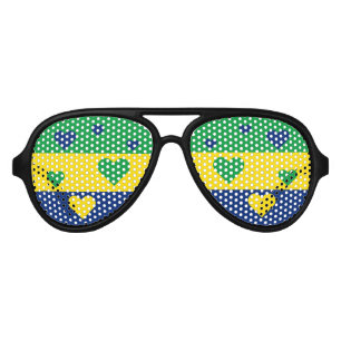 Lunettes De Fête Aviateur Brésil Drapeau Fun Patriotique Aviateur Lunettes d