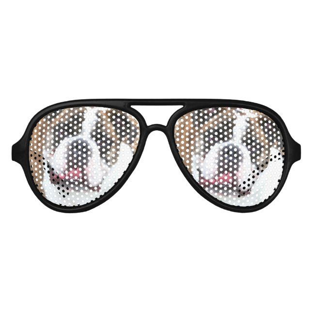 Lunettes De Fête Aviateur Bulldog anglais (Devant)