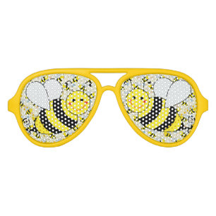 Lunettes De Fête Aviateur Bumble Bee mignonne avec Motif
