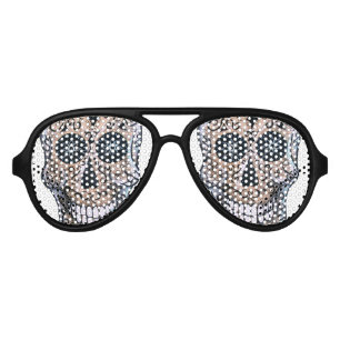 Lunettes De Fête Aviateur Calaca Dia de los Muertos
