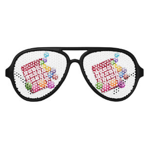 Lunettes De Fête Aviateur Carte BINGO avec boules BINGO