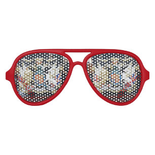 Lunettes De Fête Aviateur Chevaux Retro Party Shades, Rouge