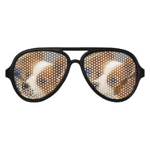 Lunettes De Fête Aviateur Chien mignon de Papillon