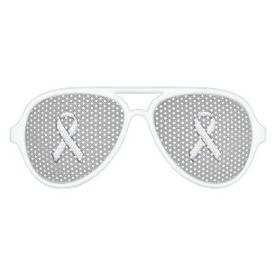 Lunettes De Fête Aviateur Chrome Comme White Ribbon Sensibilisation Fibre de