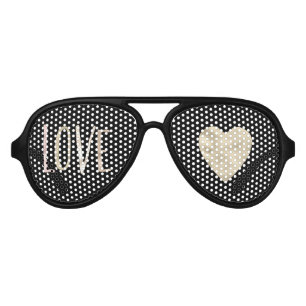 Lunettes De Fête Aviateur Citation inspirante Gold Pink Love Heart