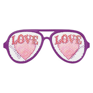 Lunettes De Fête Aviateur Coeur assez rose d'amour