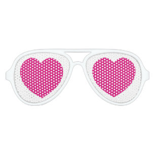 Lunettes De Fête Aviateur Coeurs roses amour goo yeux goo romance de Valenti