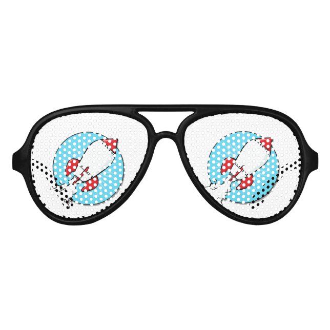 Lunettes De Fête Aviateur Conception de fusée de dessin (Devant)