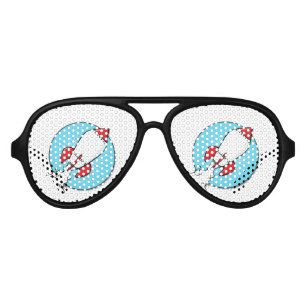 Lunettes De Fête Aviateur Conception de RocketShip de bande dessinée