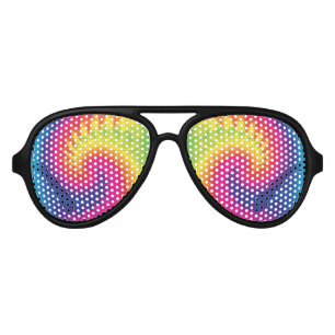 Lunettes De Fête Aviateur Cool Rainbow Tie Dye