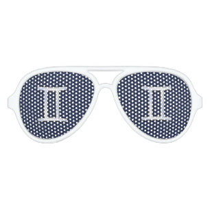 Lunettes De Fête Aviateur Copie bleue de fibre de carbone de Gémeaux de