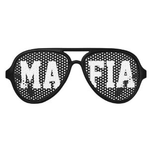 Lunettes De Fête Aviateur Costume mafieux noir teintes de fête pour look gan