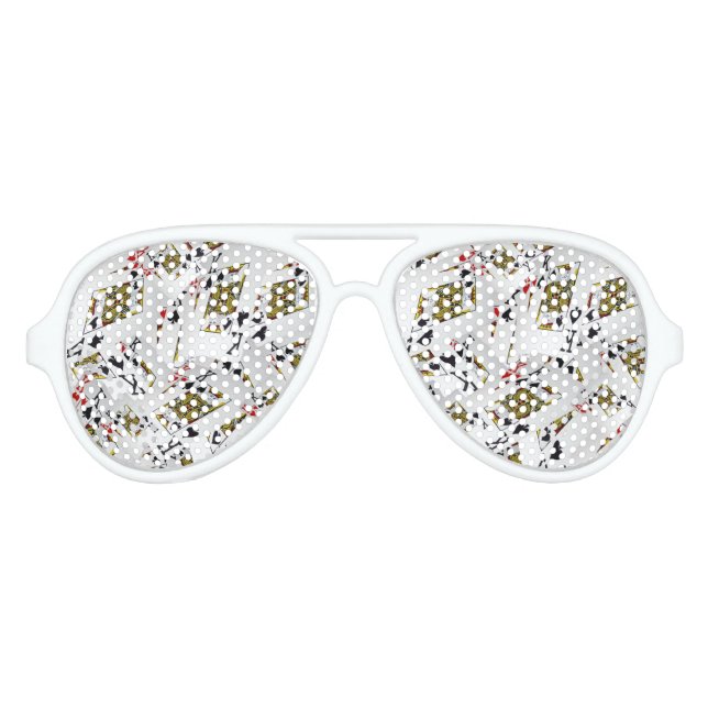 Lunettes De Fête Aviateur "Couche royale : Une pile de cartes de poker des r (Devant)