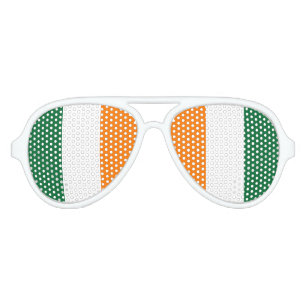 Lunettes De Fête Aviateur Couleurs irlandaises