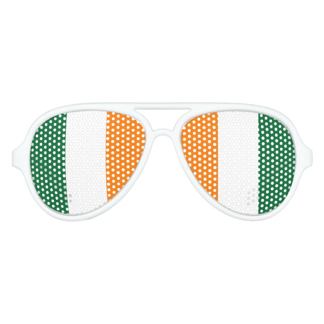 Lunettes De Fête Aviateur Couleurs irlandaises (Devant)