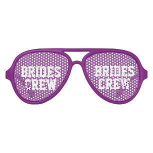 Lunettes De Fête Aviateur Coupe violette mariées équipage bachelorette