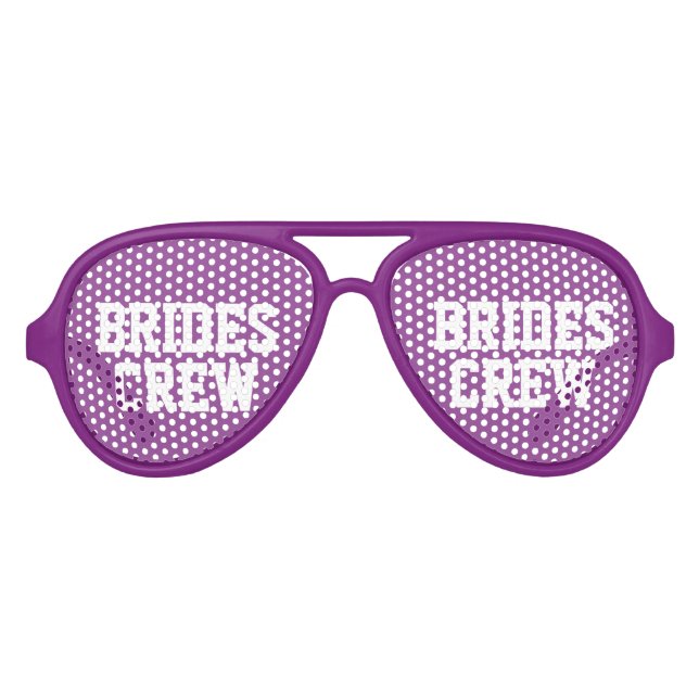 Lunettes De Fête Aviateur Coupe violette mariées équipage bachelorette (Devant)