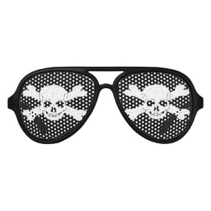 Lunettes De Fête Aviateur Crâne et os croisés