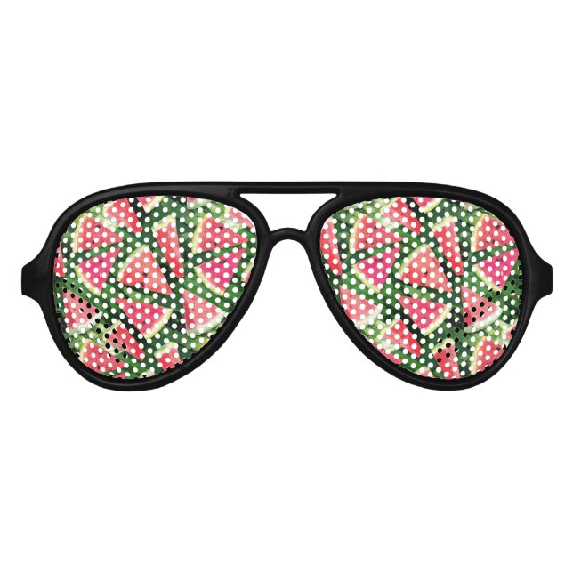 Lunettes De Fête Aviateur Création de Motif de pastèque (Devant)