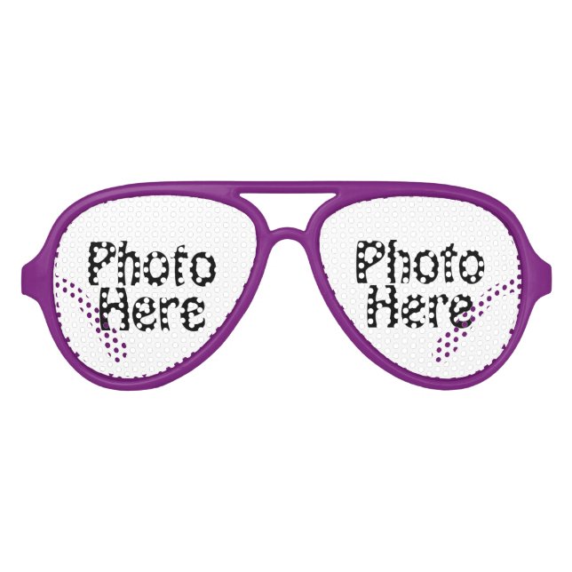 Lunettes De Fête Aviateur Customisé Avec Votre Photo Favorite (Devant)
