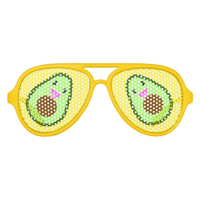 Lunettes De Fête Aviateur Cute Avocado (Devant)