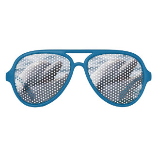 Lunettes De Fête Aviateur Dauphin Sourire Au-Dessus de l'Eau Bleue Clair