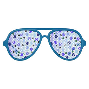 Lunettes De Fête Aviateur Des Pois Bleus Et Vertes,