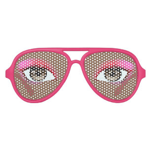 Lunettes De Fête Aviateur Des Yeux Humains Réalistes Avec Une Vie De L'Ombre