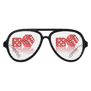 Lunettes De Fête Aviateur Dice rouge de Las Vegas