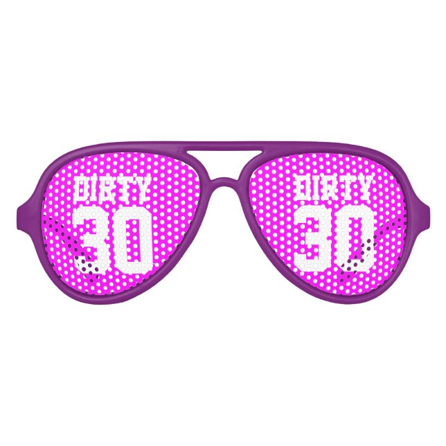 Lunettes De Fête Aviateur Dirty 30 trente nuances fête d'anniversaire | Rose (Devant)