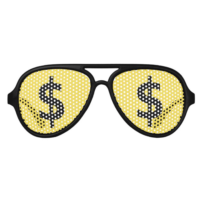 Lunettes De Fête Aviateur Dollars amusants point de vente (Devant)