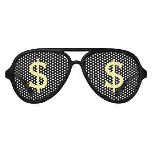 Lunettes De Fête Aviateur Dollars jaunes fous de regard fixe de achat