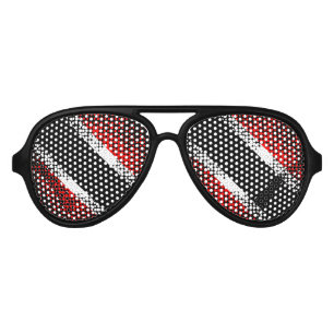Lunettes De Fête Aviateur Drapeau à motif pointillé de Trinité-et-Tobago