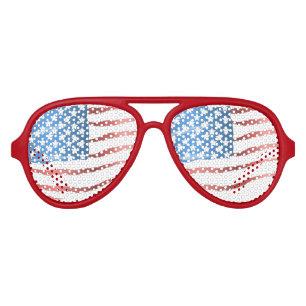 Lunettes De Fête Aviateur Drapeau américain