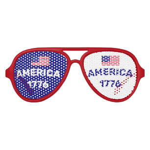 Lunettes De Fête Aviateur Drapeau américain 1776 B