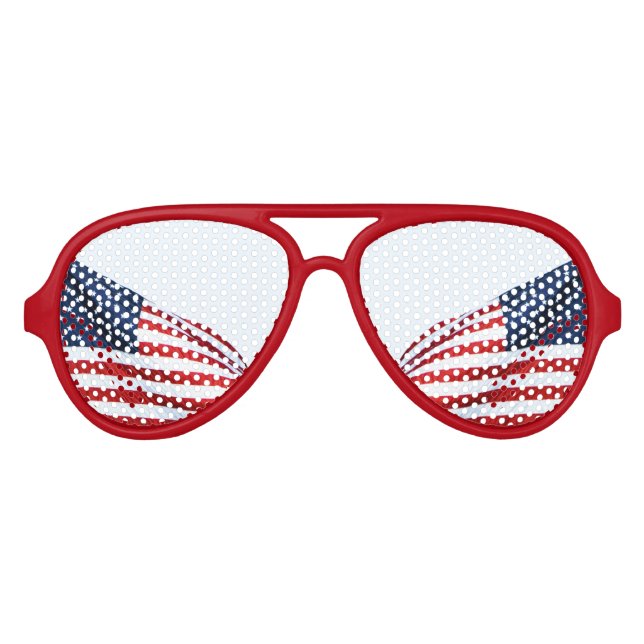 Lunettes De Fête Aviateur Drapeau américain 2412 (Devant)