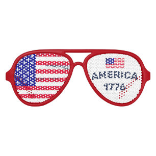 Lunettes De Fête Aviateur Drapeau Amérique 1776 s2