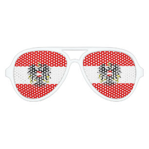 Lunettes De Fête Aviateur Drapeau autrichien