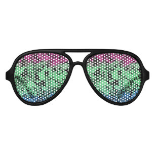 Lunettes De Fête Aviateur Drapeau de Fierté Polysexuel Groovy Éclectique Rét