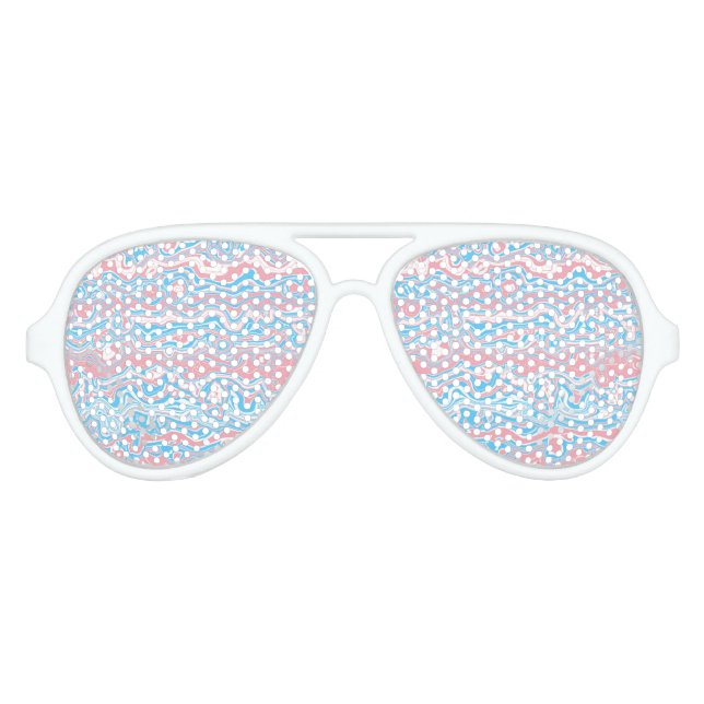 Lunettes De Fête Aviateur Drapeau de fierté trans Hippie Bohème Groovy Vague (Devant)