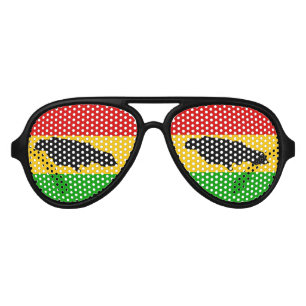 Lunettes De Fête Aviateur Drapeau de Jamaïque et de Rasta