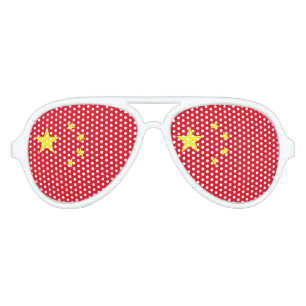 Lunettes De Fête Aviateur Drapeau de la Chine