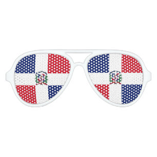 Lunettes De Fête Aviateur Drapeau de la République Dominicaine