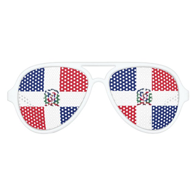 Lunettes De Fête Aviateur Drapeau de la République Dominicaine (Devant)