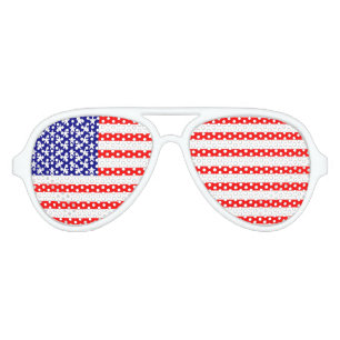 Lunettes De Fête Aviateur Drapeau de l'Amérique de bannière étoilée des